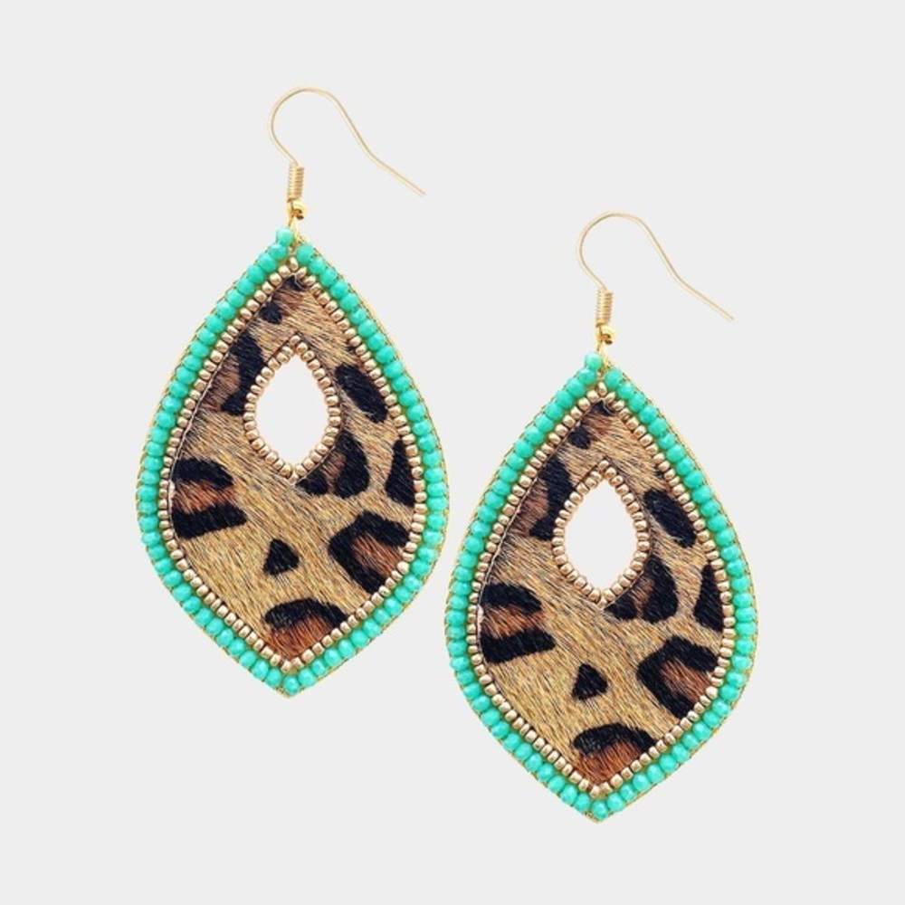 Leopard dangle earrings